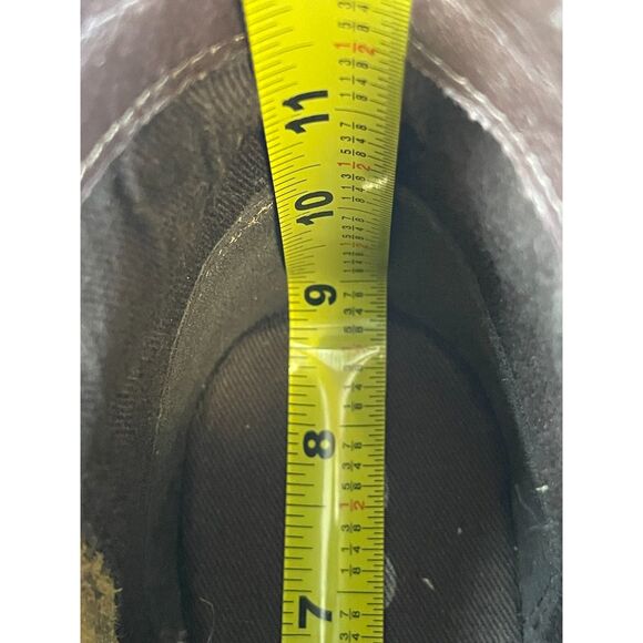 Roan Lina Women's Bootie Ankle Biker Boot Side Zip Heeled Suede Leather 6 Brown - Picture 10 of 11